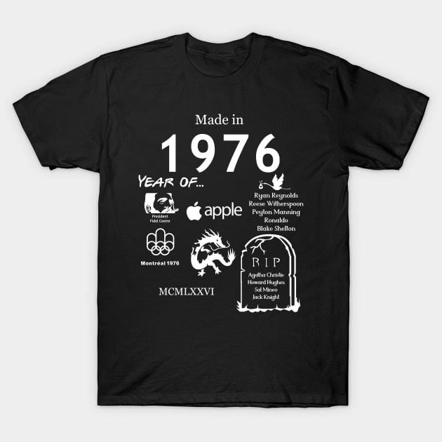 Made in 1976 T-Shirt by Jambo Designs